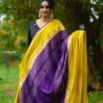 Devangi Purple with Yellow Border