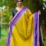 Devangi Yellow with Purple Border