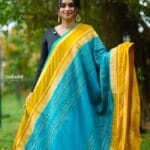 Devangi Blue with Yellow Border